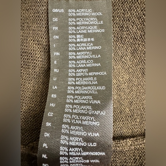 NWOT Men’s Lindbergh Nyle Merino Soft Wool Zip Slim Fit Spring Cardigan in Brown - Picture 8 of 9